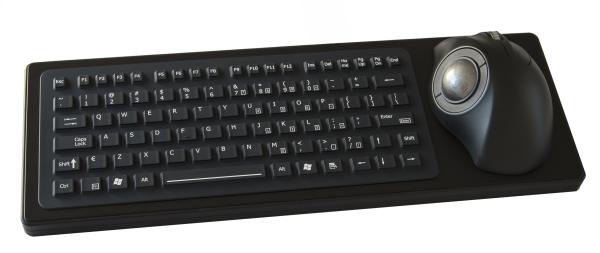 Silicone rubber keyboards with ergonomic trackball